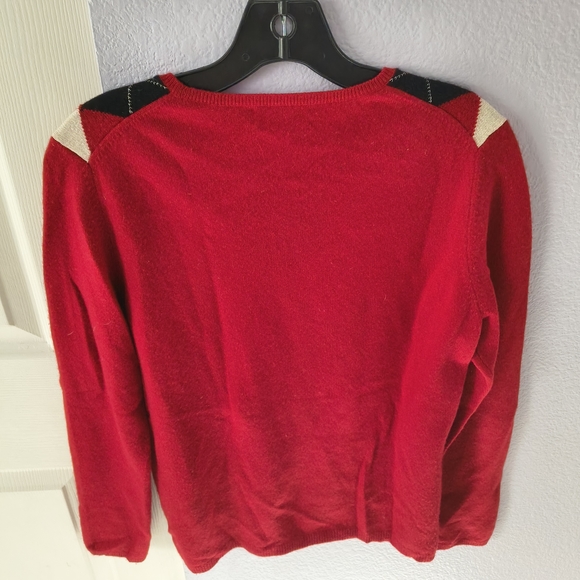 Charter Club Women's 2-ply 100% Cashmere Sweater - Red, Black, Cream Size M - Picture 4 of 4